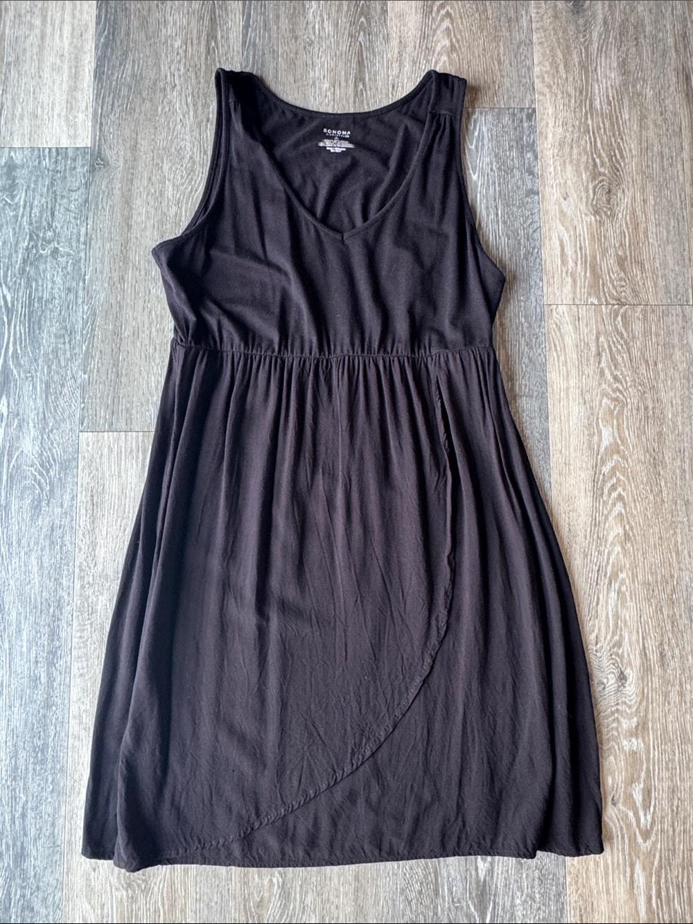Sonoma Black Sleeveless V-Neck Midi Dress